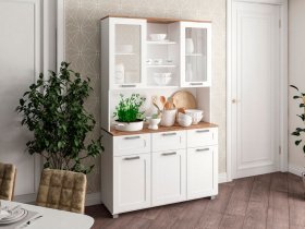 Буфет Катерини (дуб бельмунд/белое дерево) в Среднеколымске - srednekolymsk.mebel-nsk.ru | фото