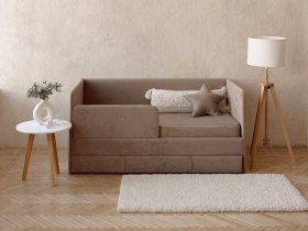 Диван-кровать Happy (капучино) в Среднеколымске - srednekolymsk.mebel-nsk.ru | фото
