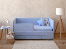 Диван-кровать Happy (васильковый) в Среднеколымске - srednekolymsk.mebel-nsk.ru | фото