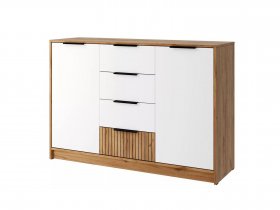 Комод КМ-002 Ивис (дуб крафт золотой/белый) в Среднеколымске - srednekolymsk.mebel-nsk.ru | фото