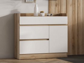 Комод с дверкой Брауни (дуб делано/белый) в Среднеколымске - srednekolymsk.mebel-nsk.ru | фото