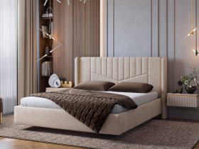 Кровать двуспальная 1,6м Диор (кашемир суфле (велюр)) в Среднеколымске - srednekolymsk.mebel-nsk.ru | фото