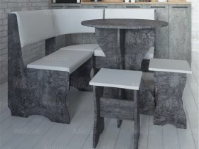 Кухонный уголок Лотос  (цемент темный к/з White) в Среднеколымске - srednekolymsk.mebel-nsk.ru | фото