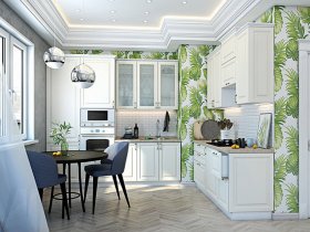 Модульная кухня Ницца (дуб кремовый) в Среднеколымске - srednekolymsk.mebel-nsk.ru | фото