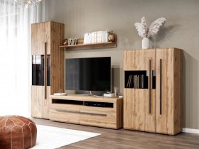 Модульная стенка Ницца (дуб вотан) в Среднеколымске - srednekolymsk.mebel-nsk.ru | фото