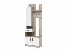 Прихожая ВШ-1 Вега (дуб крафт серый/белый) в Среднеколымске - srednekolymsk.mebel-nsk.ru | фото