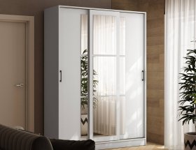 Шкаф-купе 1,6м «Стиль-2» (белый) в Среднеколымске - srednekolymsk.mebel-nsk.ru | фото