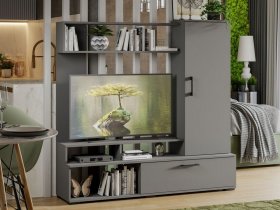 Стенка «Сиена» (графит серый) в Среднеколымске - srednekolymsk.mebel-nsk.ru | фото