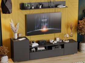 Стенка «Сильвия» (графит серый) в Среднеколымске - srednekolymsk.mebel-nsk.ru | фото