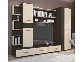 Стенка Верона (дуб венге/дуб молочный) в Среднеколымске - srednekolymsk.mebel-nsk.ru | фото