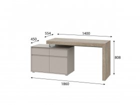 Стол 22 J-КШ Этна (дуб эндгрей/кашемир) в Среднеколымске - srednekolymsk.mebel-nsk.ru | фото