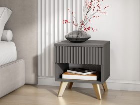 Тумба прикроватная Эккервуд (графит) в Среднеколымске - srednekolymsk.mebel-nsk.ru | фото